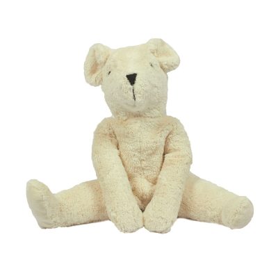 Ekologiskt mjukdjur Nalle, vit 30 cm